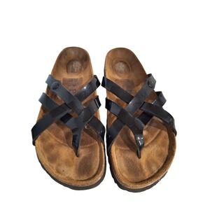 Birkenstock Betula Women's Black patent  Buckle Strappy Sandals Size 39 soft